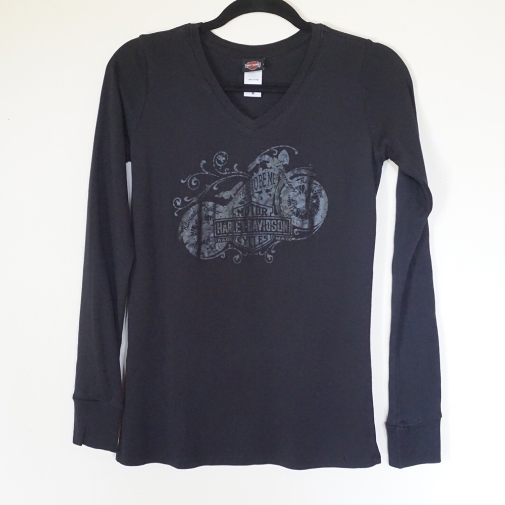 059. Ladies Harley-Davidson Black Longsleeve Tee